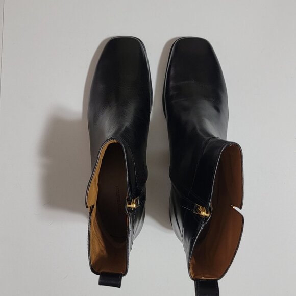 NEW Tory Burch Womens Everly Flat Ankle Boots Black Leather 10.5 Luxury Designer - Picture 2 of 10